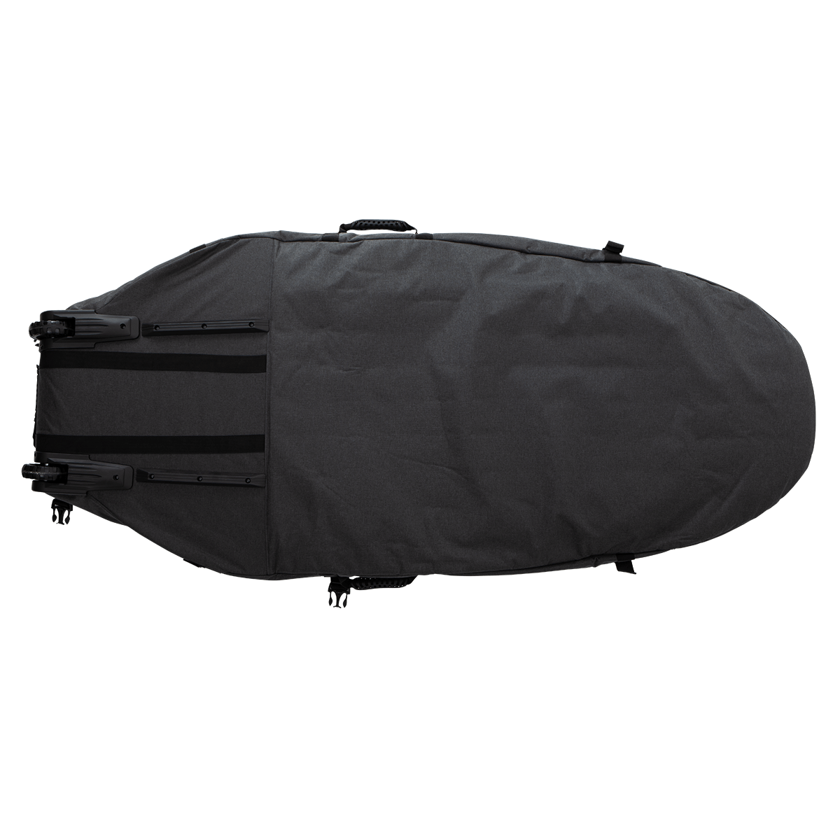 Bolsa viaje Waydoo eFoil semiabierta con tabla mostrando protección interior