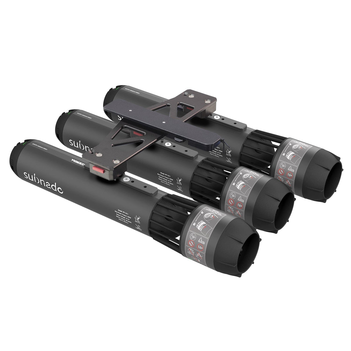 Detalle kit multi-motor Subnado Waydoo configuración motores tabla paddleboard